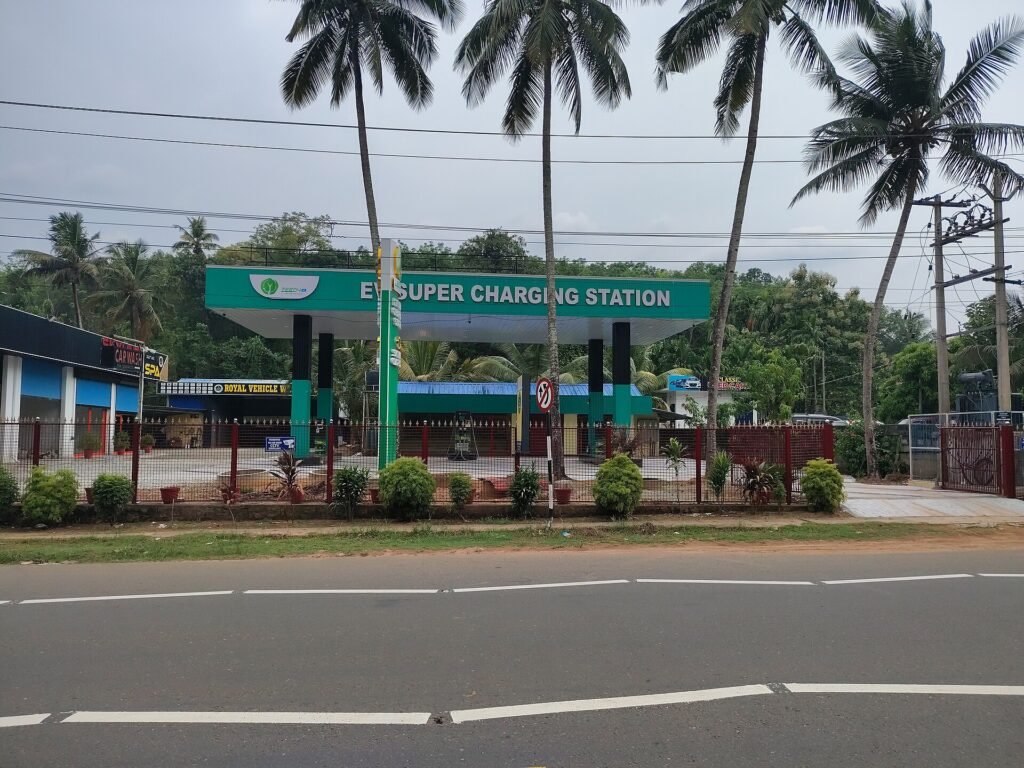 An electric vehicle charging station at Valakom in Kollam, Kerala