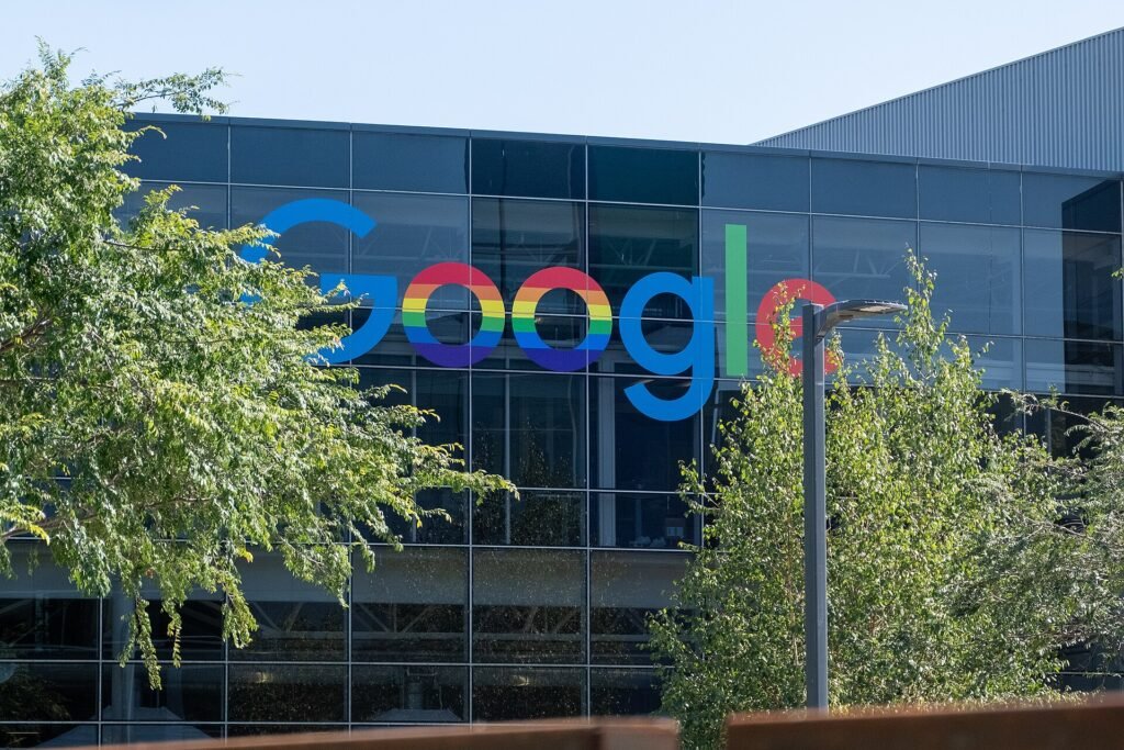 Buildings and landscaping at the Googleplex campus in Mountain View, California