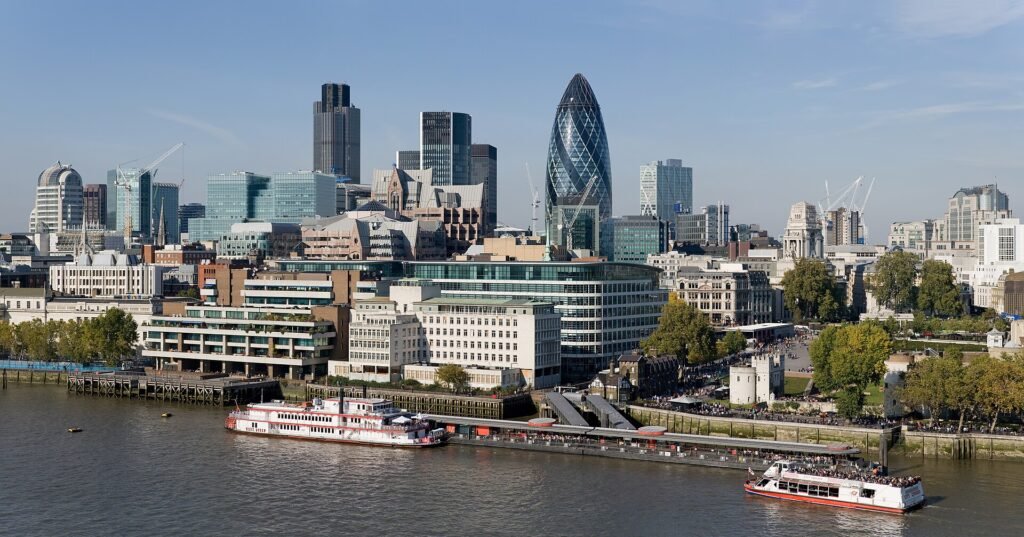City of London skyline seen across the River Thames