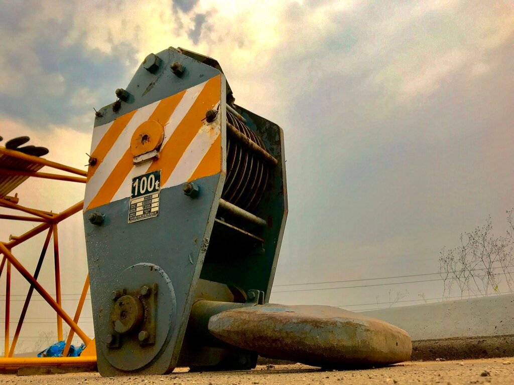 Excavators and construction machinery parked on a building site in Amaravati, Andhra Pradesh