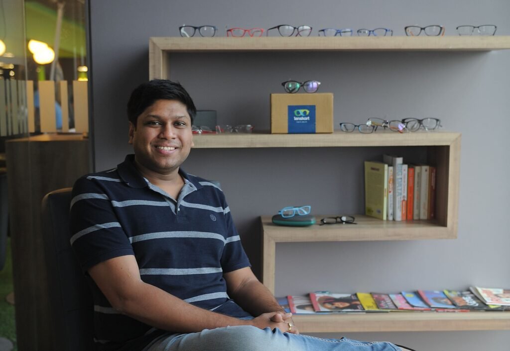 Lenskart co-founder Peyush Bansal speaking at an event