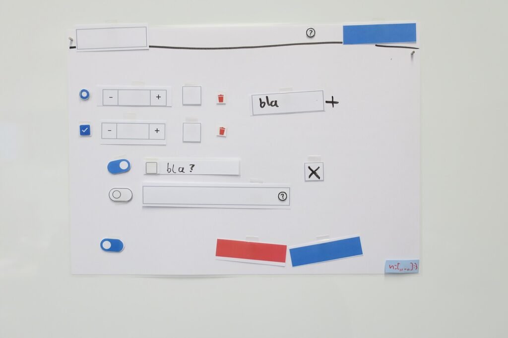 Magnetic stencils for software interface prototypes arranged on a whiteboard