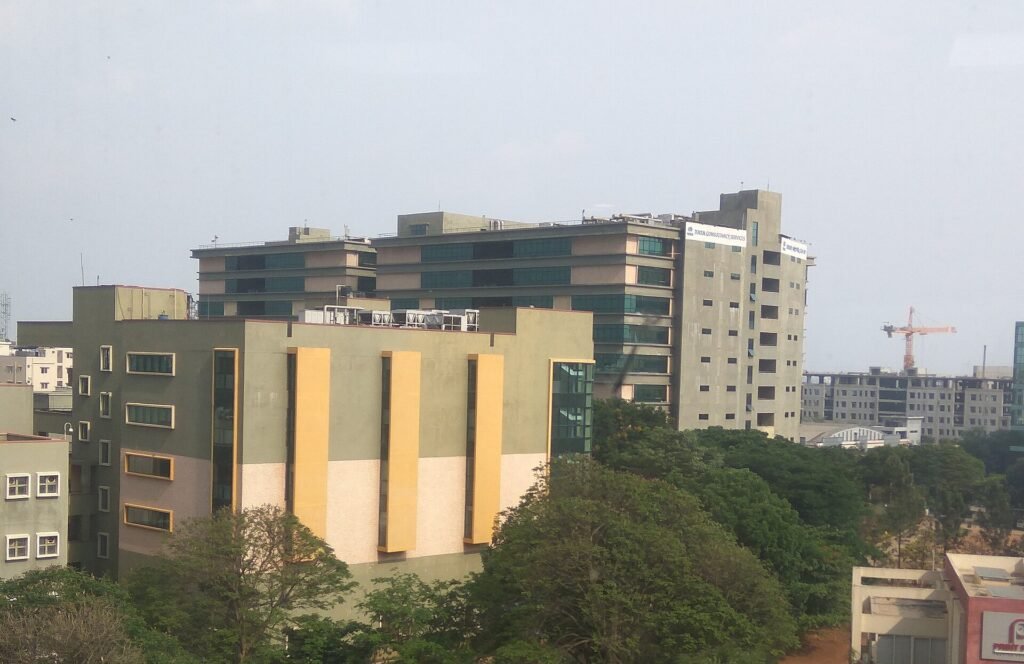 Office buildings on the Tata Consultancy Services campus in Electronic City, Bengaluru