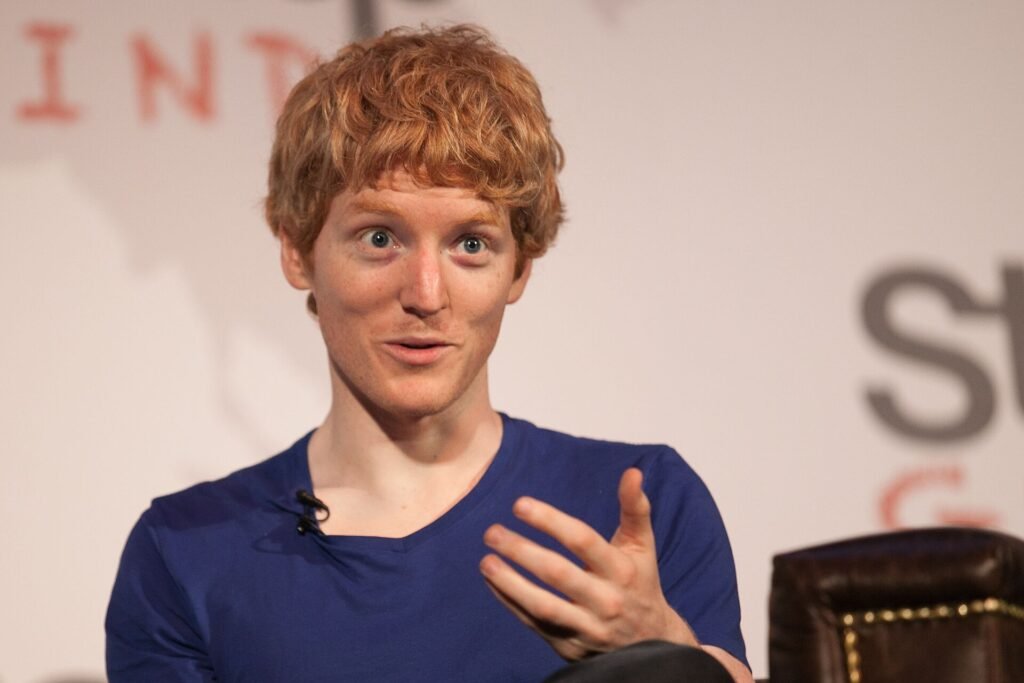 Stripe co-founder and CEO Patrick Collison speaking at an event