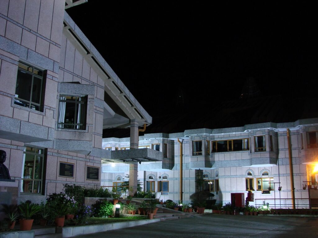 The Lal Bahadur Shastri National Academy of Administration in Mussoorie, lit up at night
