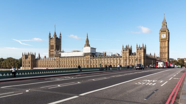 The Palace of Westminster and Elizabeth Tower beside the River Thames in London