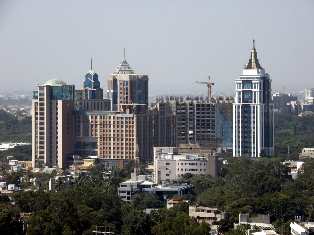 The UB City towers in central Bangalore